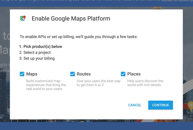 Pick a Google Maps API Product
